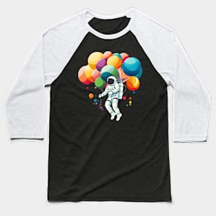 Astronaut flying with balloons Baseball T-Shirt